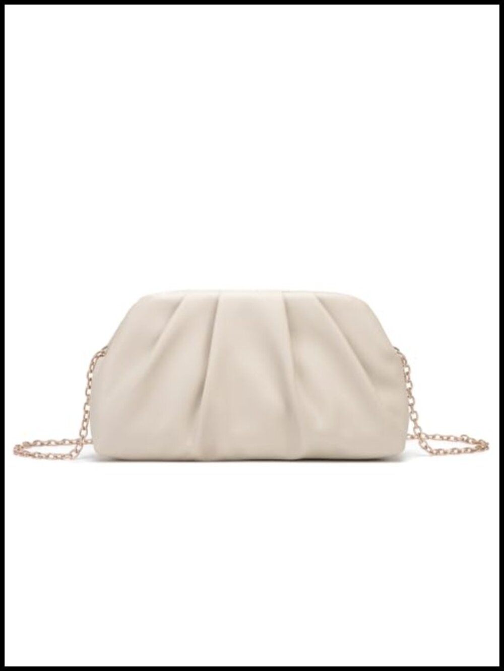 PU Leather Fold Design Evening Bag with Chain Clutch Handbag